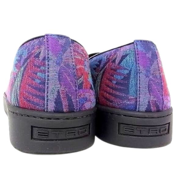 ETRO Slip-on Shoes Unisex Size M8 W11 Paisley Pattern Made In Italy - Picture 4 of 8